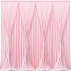 Pink Backdrop Curtains-Wrinkle-Free Polyester Photography Drapes Party Curtain Background for Baby Shower Wedding Decorations- 32 X10FT (Pink) - Image 2