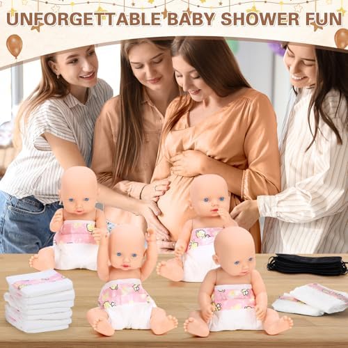 RoundFunny 33 Pcs Baby Shower Diaper Changing Game Supplies, Bear - Image 6