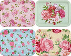 4 Pieces Flowers Serving Trays Melamine Platters by Tiangrid