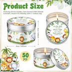 Threlaco 50 Pcs Baby Shower Candles, Party Favors, Jungle Animals - Image 2