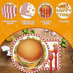250 Pcs BBQ Birthday Plates and Napkins, 50 Guests Disposable Tableware - Image 5