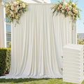50ft x 8ft Wrinkle Free Ivory Backdrop Curtain for Parties, 10 Panels 5x8ft Silky Polyester Ivory Wedding Backdrop Drapes Photo Back Drop Cloth for Birthday Baby Shower Photography Background by ENJOYYOURPARTY
