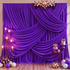 50ft x 10ft Wrinkle Free Purple Wedding Backdrop Curtains for Party Bridal Shower Reception Decorations Purple Fabric Curtain Backdrops Drapes for Photography Baby Shower Birthday Background - Image 4