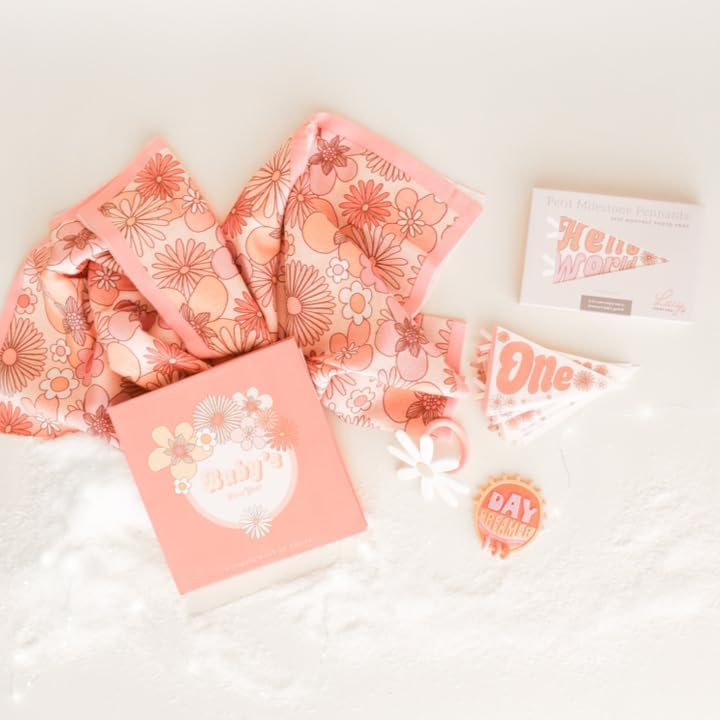 Lucy Darling Petit Milestone Pennants – Baby Monthly Milestone Pennant Flags – Newborn Photo Props & Felt Nursery Decor – Keepsake Banner Set for Baby Photos – Flower Child - Image 5
