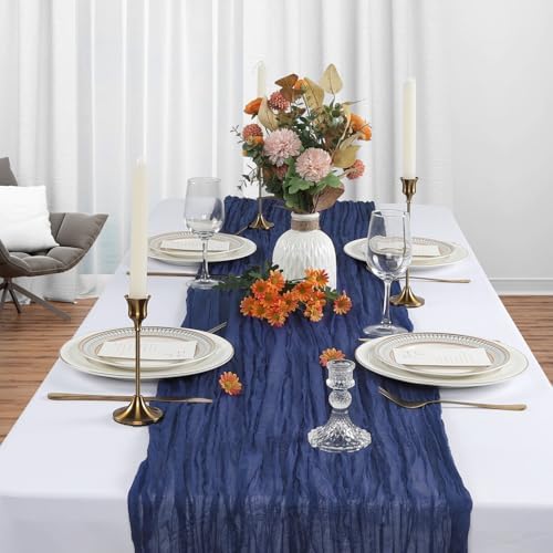 12 Pack 35 x 120 Inch Navy Blue Table Runner Cheesecloth 10Ft - Image 4