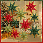 Youyole 12 Set Christmas Paper Star Lantern with Lights, 7 Pointed - Image 5