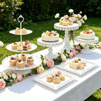 DreamsEden Metal White Cake Stands, 6 Pcs Cupcake Food Display Stand Party Trays Dessert Table for Birthday Bridal Baby Shower - Image 2