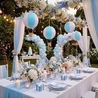 12 Sets 12" Hanging Hot Air Balloon Decortion, Blue - Image 6
