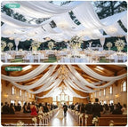 2 Panels 5ft(W) x 20ft(L) White Ceiling Drapes for Wedding Parties - Image 5