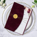 ponatia Burgundy Velvet 5x7 Wedding Invitation Envelopes Sleeves by ponatia