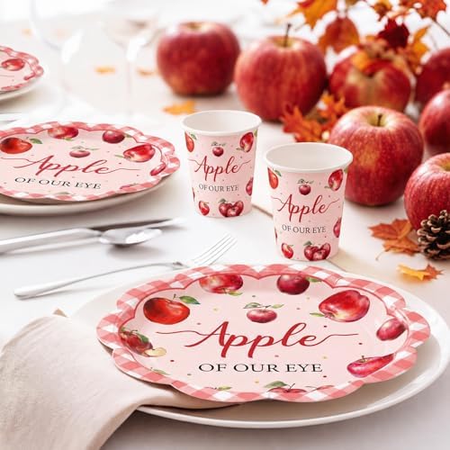 Qinyoung 50 Set / 150 Pcs Apple of Our Eye Baby Shower Party Decoration - Image 6