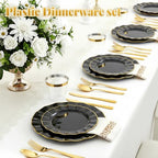 Glowserve 175 Piece Disposable Plastic Plates Dinnerware Set for 25 Guests - Image 3