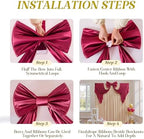 Burgundy Large Bows for Backdrop Giant Bows Birthday Party Decorations Large Giant Bow Decor, Burgundy Giant Satin Bow Decoration for Wedding Baby Shower Birthday Photo Booth Arch Wall Decor 24"x16" - Image 3
