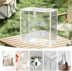 Sankoly Acrylic Wedding Card Box with Lock, Clear Large Card Boxes with String Light and Festival Static Cling Sticker, Money Box Holder for All Kinds of Parties Reception - Image 4