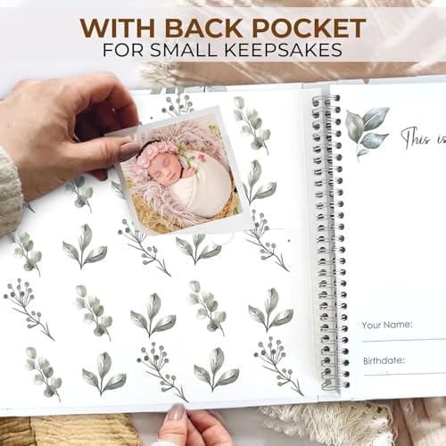 Baby Memory Book For Girl or Boy, Natural Baby Book from Birth, First Years Journal with Ink Pad, Baby Book Keepsake, New Moms, Essential Baby Items - Image 6
