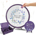 Wedding Guest Book Alternative Heart Drop Box Frame, Purple Lavender Floral by GIFTSH0PBYHELEN