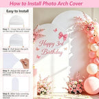 Wedding Arch Backdrop Cover 7.2FT, 6FT Spandex Fitted White Arch Covers 2 Set Round Top Chiara Arches Backdrop Cover for Wedding Birthday Party Ceremony Banquet Decoration - Image 7