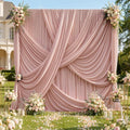 50x12 ft Dusty Pink Backdrop Curtains for Weddings, Birthdays and Photos by PartyVillage