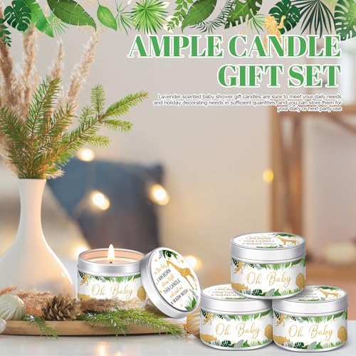 MTLEE Jungle Animal 24 Pcs Baby Shower Party Favors Candles Lavender Scented Baby Shower Favors for Guests Rustic Tealights Candles Gender Reveal Return Gifts(Gold, 1.2 oz) - Image 5