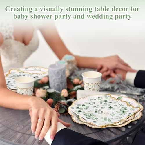 Funnymoom 250 Pcs Sage Green Eucalyptus Party Decorations Wedding Serves 50 - Image 4