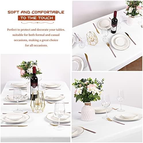 Showgeous 60x126 Inch White Rectangle Tablecloth 10 Pack Fit 7FT Table - Image 5