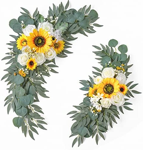 ponatia Artificial Sunflowers Wedding Arch Flowers Set of 2 by ponatia