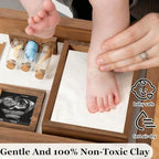 Baby Keepsake Box, Clay Baby Hand and Footprint Kit, Baby Picture Frame - Image 3