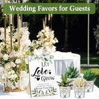 Zhehao 50 Sets Mini Succulent Buckets with 1 Greenery Let Love Grow Sign 50 Let Love Grow Tag and 2 Hemp Ropes for Wedding, Bridal, Baby Shower, Succulent Party Favor for Guests - Image 6