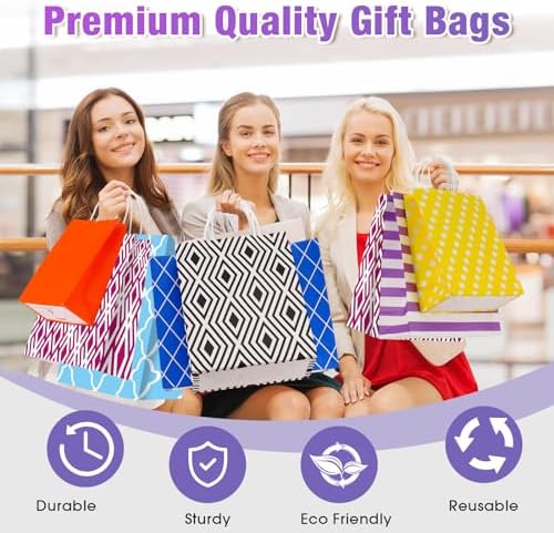Kosiz 36 Pcs Assorted Sizes Gift Bags with Handles, Kraft Paper Bulk - Image 5