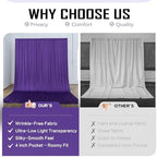 gogoparti 10ft x 12ft Deep Purple Wrinkle-Free Backdrop Curtain for Wedding Parties, Thick Polyester 2 Panels 5x12ft for Wedding Birthday Baby Shower Halloween Photography Party Background - Image 4