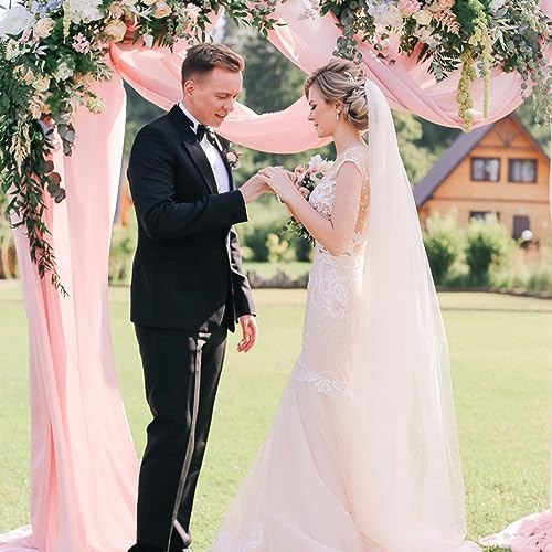 10 Pack 10ft Baby Pink Chiffon Table Runners Wedding Table Runner Sheer Romantic Tulle Table Runner for Christmas Wedding Bridal Tea Party Baby Shower Birthday Party Table Decorations(120 x 12 in) - Image 4