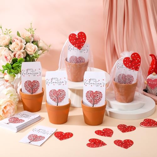Ctosree 24 Sets Valentine Seed Packet Party Favors with Pots Bags Tags - Image 5