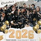 4PCS Wooden Graduation Decorations Number Charcuterie Board Box-(with 14 Balloons) 2026 Charcuterie Numbers Fillable Food Graduation Party Supplies - Image 3