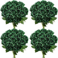 48 PCS Emerald Green Roses Artificial Flowers, Silk by DIYDOFUN
