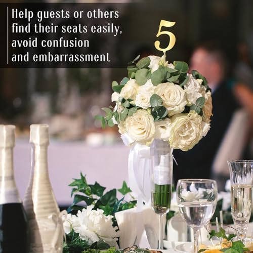Novabright 20 Pcs Metal Table Numbers 1-20 for Wedding Reception, Gold - Image 6