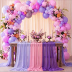 Boao 6 Pcs Pink and Purple Party Decorations Chiffon Table Runner - Image 5