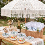 SiliFine 24 Pcs Hydrangea Party Favors for Guests Small Ceramic Bowl Bulk Gifts Set 3.3 Inch Floral Design Mini Dipping Sauce Dish with Card Box for Bridal Pooja Baby Shower Birthday Guest Gift - Image 4