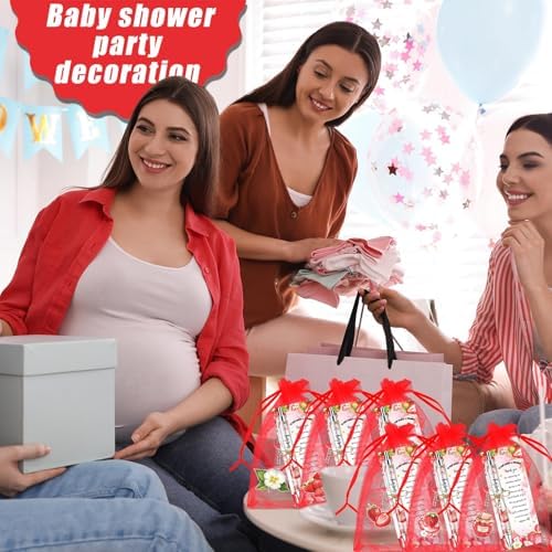 289 Pieces Strawberry Baby Shower Favors for Guest Berry Sweet Baby Ballpoint Pens and Keychains Gifts for Girls Bulk Retractable Pens Gender Reveal Thank You Cards Souvenirs Prizes - Image 7