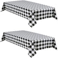 Hiasan Checkered Tablecloth Rectangle 2 Pack 52 x 70 inch, Black and White by Hiasan