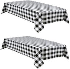Hiasan Checkered Tablecloth Rectangle 2 Pack 52 x 70 inch, Black and White by Hiasan