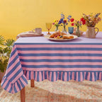Tudomro Striped Tablecloth, Rectangle, Peony, Slate Blue, 52'' X 70'' by Tudomro