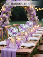 BLOSMON Fake Flowers Ball Wedding Centerpieces, 10 Pcs, Rose & Babys Breath - Image 3