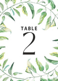 Green Leaves Design Table Number Cards Double Sided Party Table Numbers for Reception Baby Shower Anniversary Birthday Bridal Party 5x7 100 Pcs by Unknown