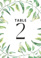 Green Leaves Design Table Number Cards Double Sided Party Table Numbers for Reception Baby Shower Anniversary Birthday Bridal Party 5x7 100 Pcs by Unknown