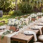 Leinuosen 32 Pcs Wedding Centerpieces Decor Set 16 x 4-inch Rustic Wood Cube Planter Box with 116 x Natural Wood Slices Tabletop Floral Arrangements for Baby Shower Home Garden Decorations (Brown) - Image 4