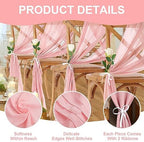 10 Pack 10ft Baby Pink Chiffon Table Runners Wedding Table Runner Sheer Romantic Tulle Table Runner for Christmas Wedding Bridal Tea Party Baby Shower Birthday Party Table Decorations(120 x 12 in) - Image 3