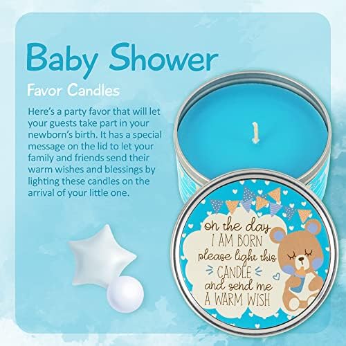 Majestic Zen Baby Shower Candle Favors for Boy |9-Pack Scented Soy Wax Candles with Fresh Baby Powder |Long Lasting 40 Hour Burn Party Favors |Unique Keepsake Baby Shower Gifts & Gender Reveal Favor - Image 2
