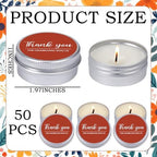 MTLEE 50 Pcs Terracotta Thank You Candles Baby Shower Wedding Favors - Image 6