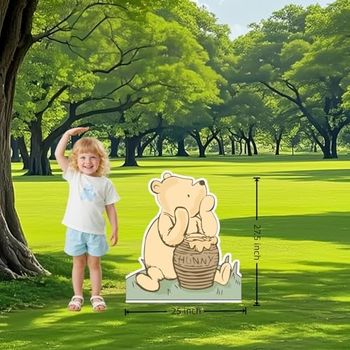131PCS Vintage Bear Baby Shower Decorations Large Coroplast Cutout with Stand, Gender Neutral Balloons Arch& Bee Stickers for Birthday, Photo Props & Pooh Party Supplies - Image 4