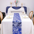 2 Pcs Royal Blue Table Runner, Glitter Metallic Foil Mesh Roll 100 Feet - Image 5